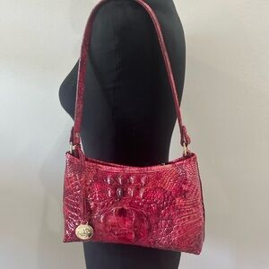 Brahmin Red multi Croc-Embossed Shoulder Bag